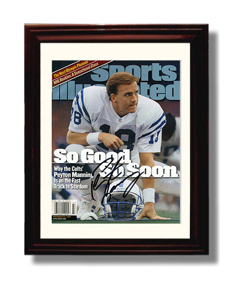 Peyton Manning - Indianapolis football So Good So Soon Quarterback Feature 1999 SI Cover football wall art 8x10 Beveled Frame