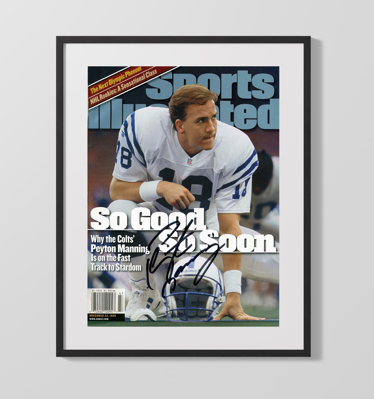 Peyton Manning - Indianapolis Football So Good So Soon Quarterback Feature 1999 SI Cover Football Wall Art - football wall art print