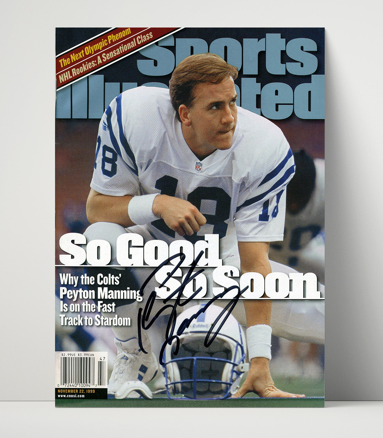 Peyton Manning - Indianapolis football So Good So Soon Quarterback Feature 1999 SI Cover football wall art 16x20 Unframed Print