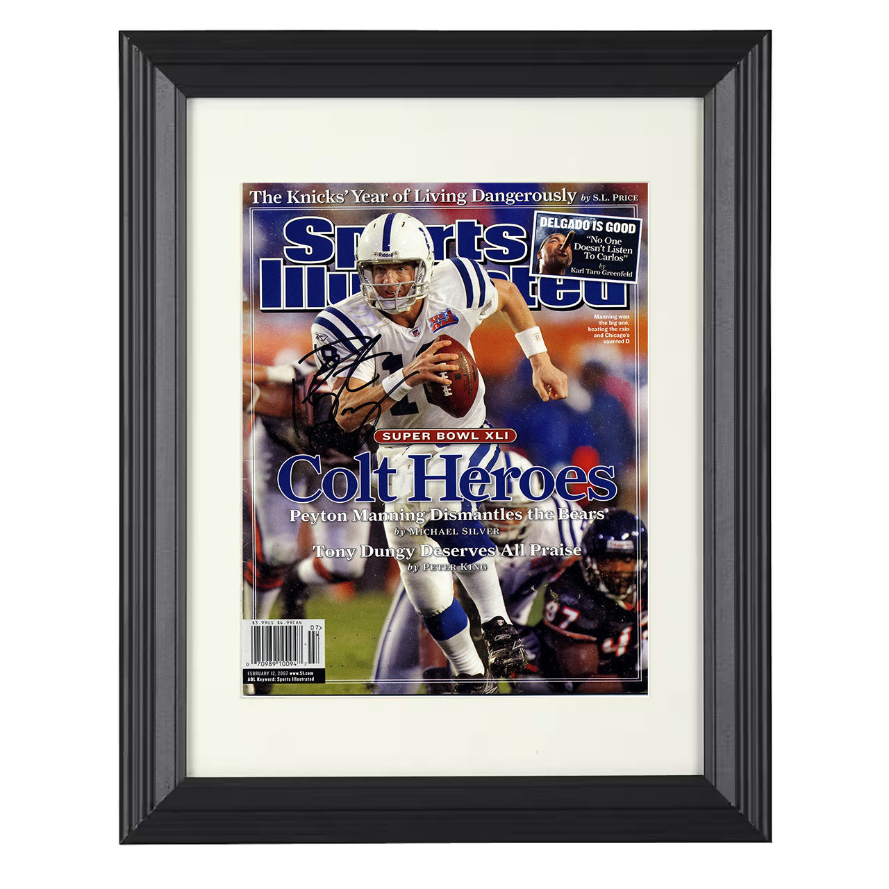 Peyton Manning – XLI Colts Heroes 2007 SI – 8x10 black beveled framed football wall art