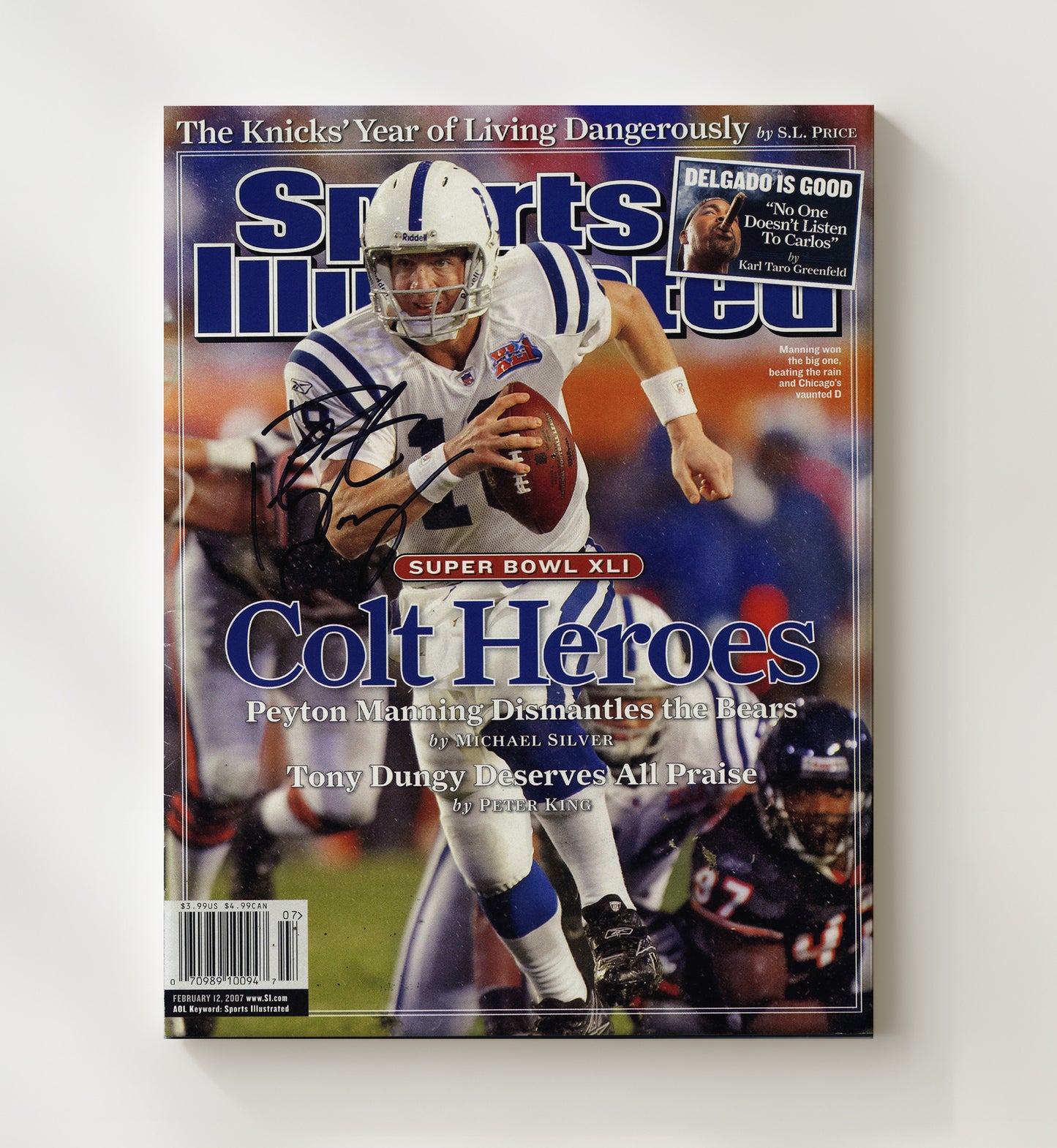 Peyton Manning - Indianapolis Football Super Bowl Xli Colts Heroes 2007 SI Cover Football Wall Art - football wall art print