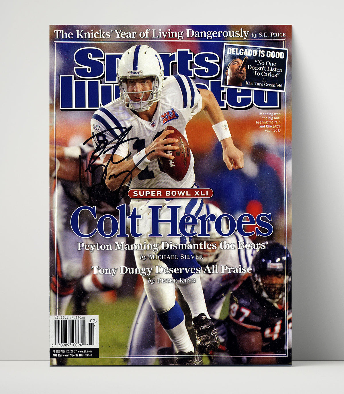 Peyton Manning - Indianapolis football Super Bowl XLI Colts Heroes 2007 SI Cover football wall art 16x20 Unframed Print