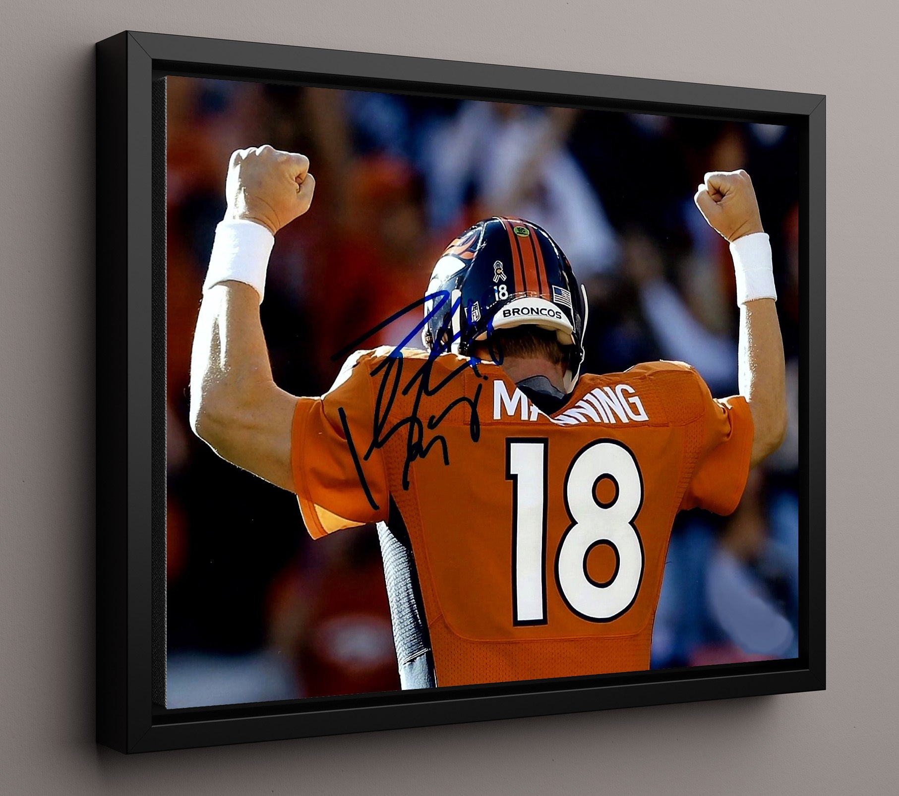 Peyton Manning - Mile High Roar football wall art 16x20 Framed Canvas