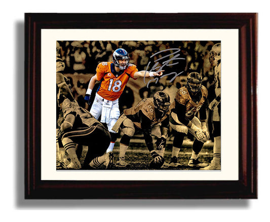 Peyton Manning Broncos - Commanding Presence football wall art 8x10 Beveled Frame