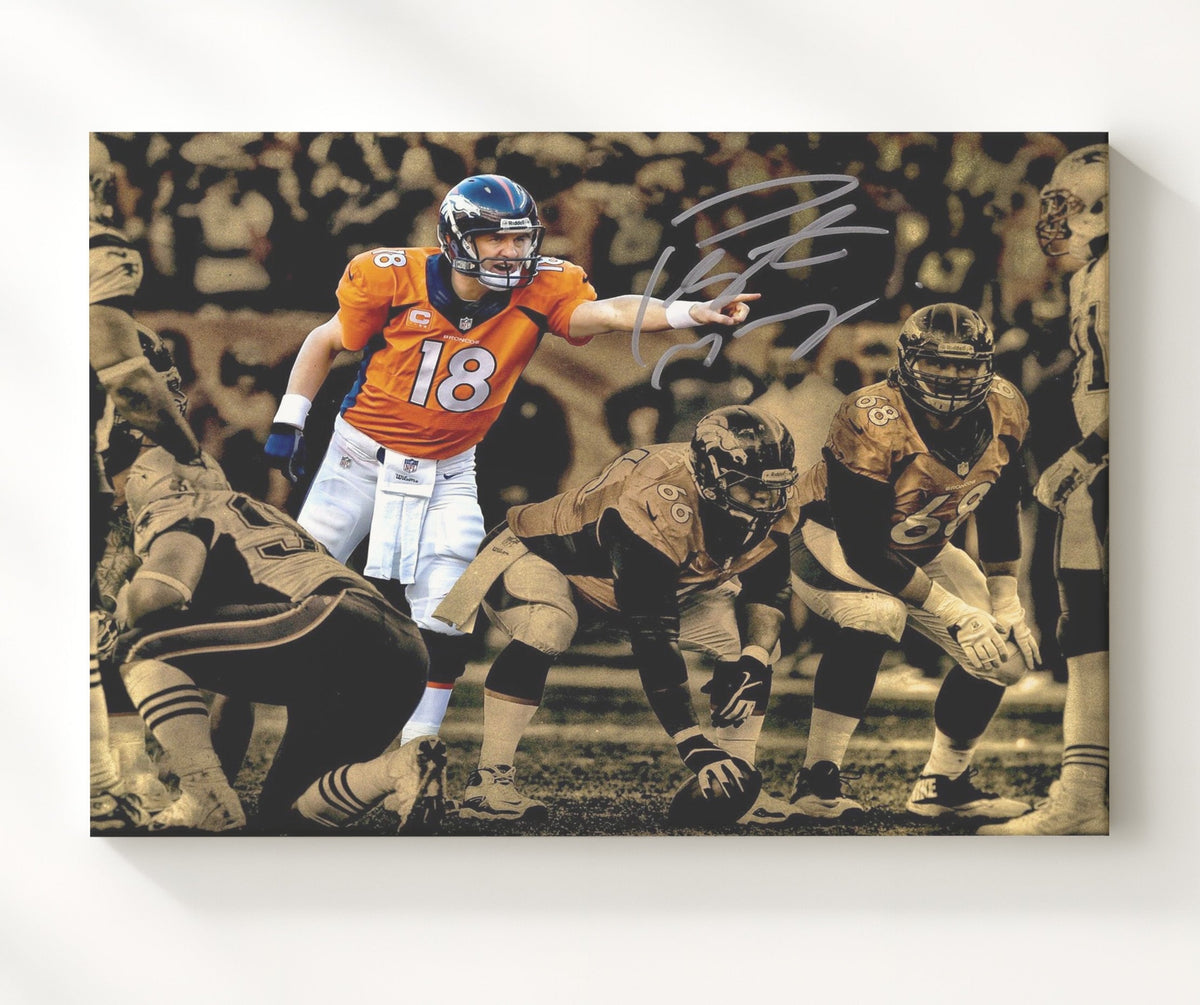 Peyton Manning Broncos - Commanding Presence football wall art 20x24 Canvas