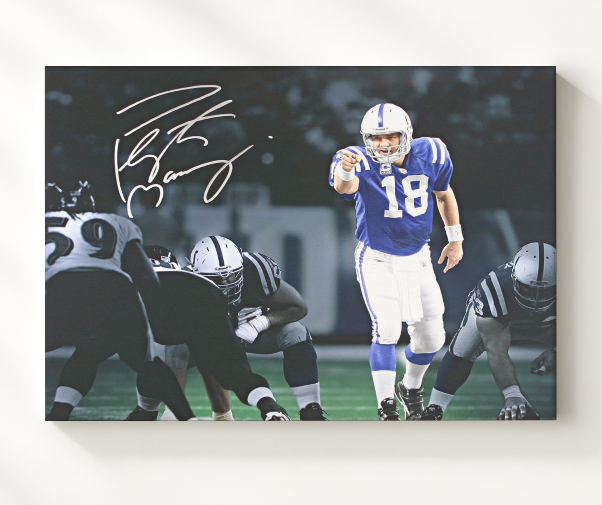 Peyton Manning Colts - Play Caller football wall art 20x24 Canvas