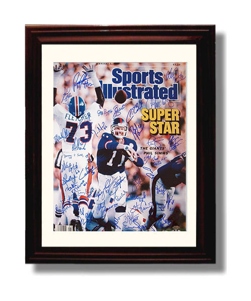 Phil Simms - New York football Super Star Quarterback Feature 1987 SI Cover football wall art 8x10 Beveled Frame