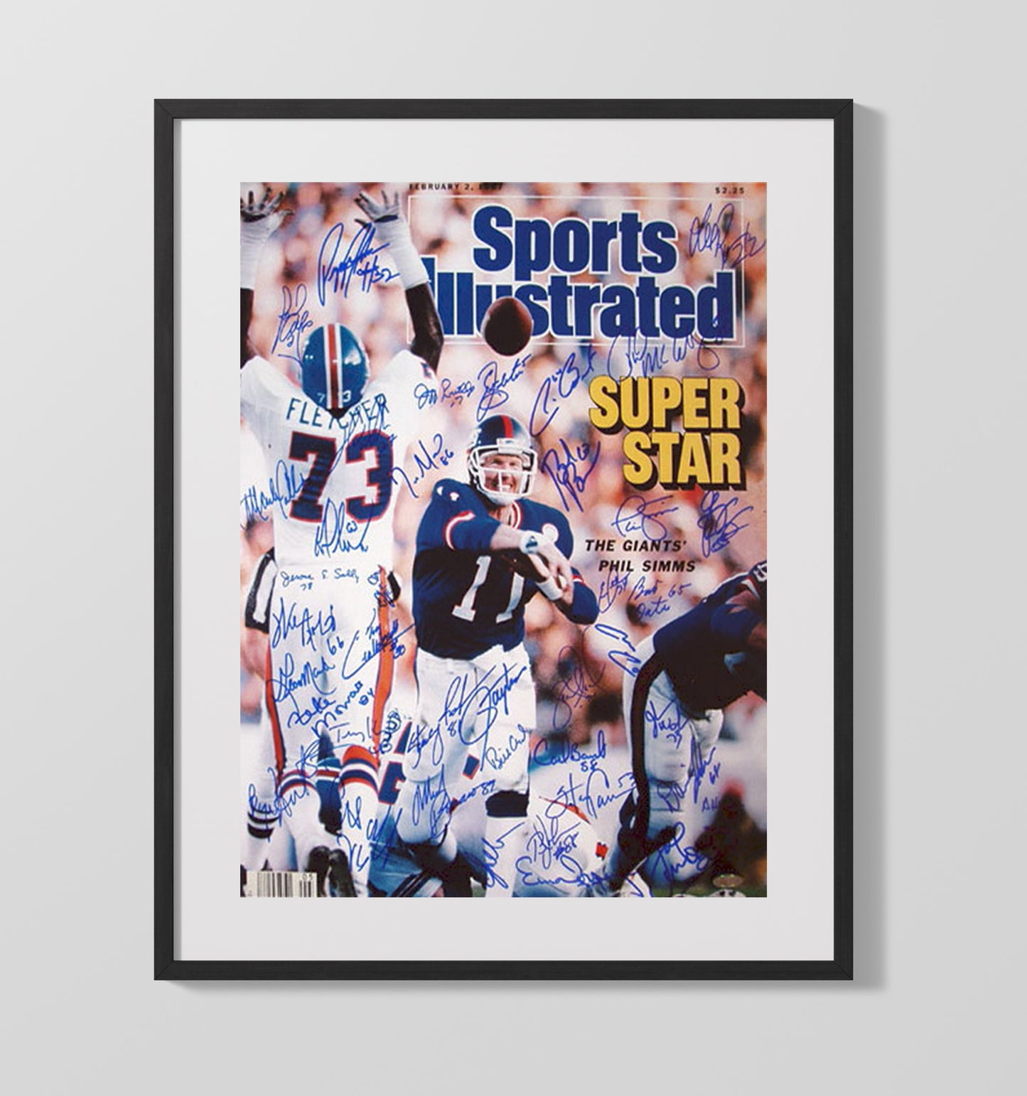 Phil Simms - New York football Super Star Quarterback Feature 1987 SI Cover football wall art 16x20 Gallery Frame