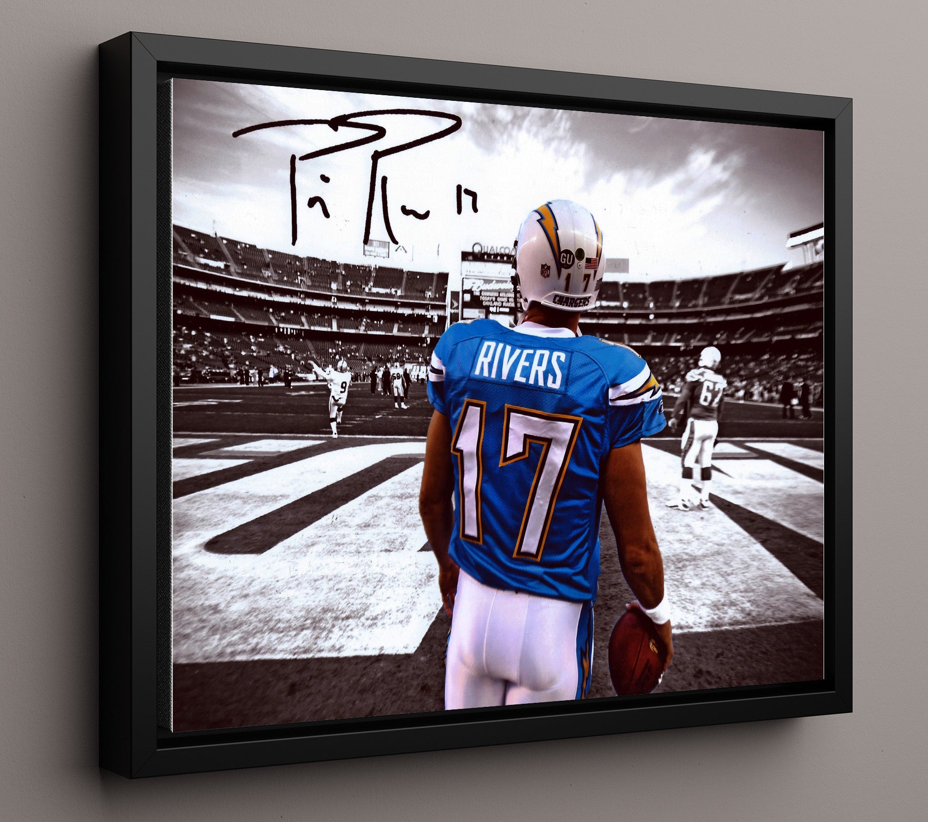 Philip Rivers Chargers - Endzone Focus Football Wall Art - football wall art print