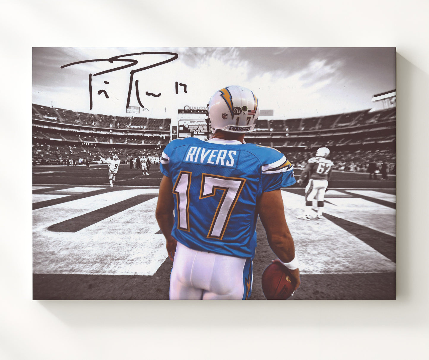 Philip Rivers Chargers - Endzone Focus Football Wall Art - football wall art print