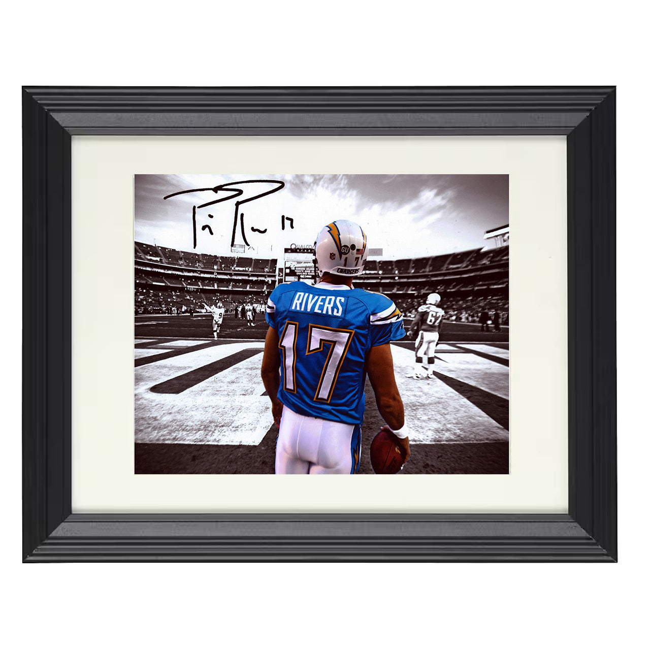 Philip Rivers Chargers – Endzone Focus – 8x10 black beveled framed football wall art