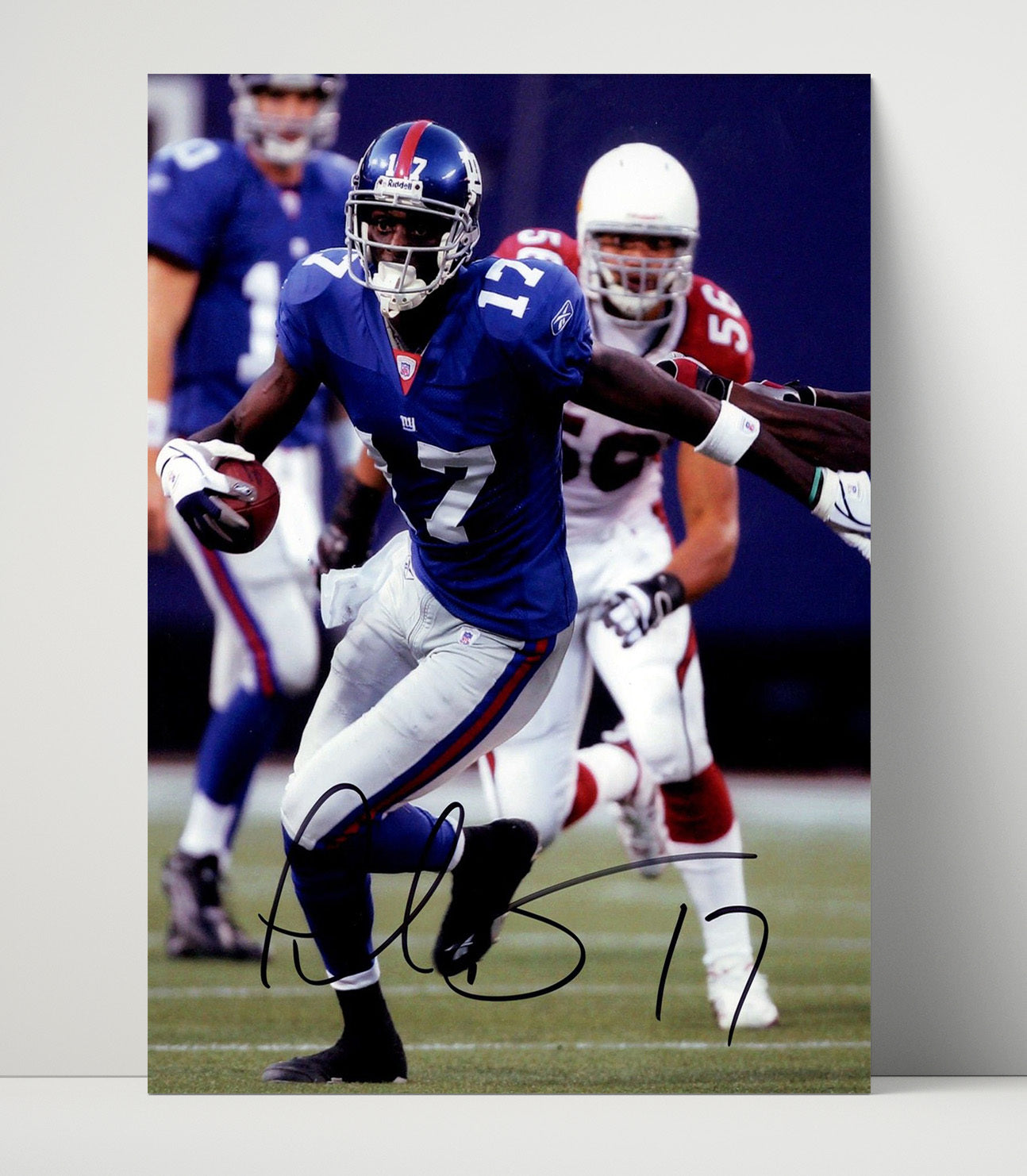 Plaxico Burress - New York Football Receiver Running with Ball Open Field Football Wall Art - football wall art print