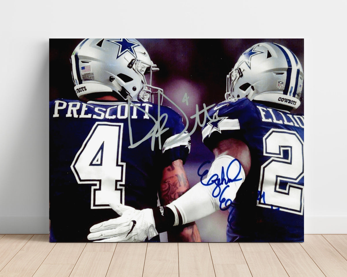 Prescott and Elliott - Cowboys Brotherhood football wall art 16x20 Unframed Print