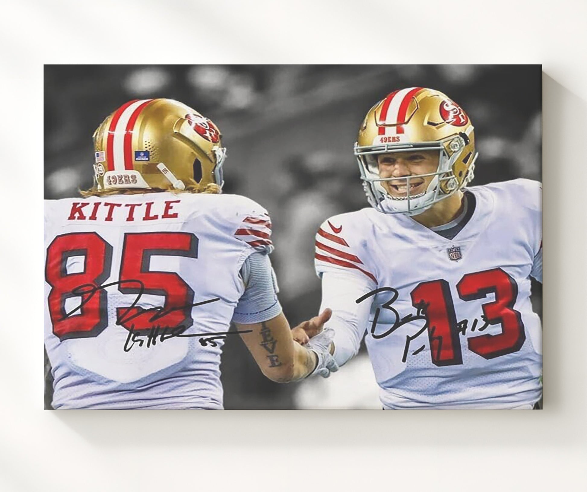 Purdy and Kittle - Niners Connection Football Wall Art - football wall art print