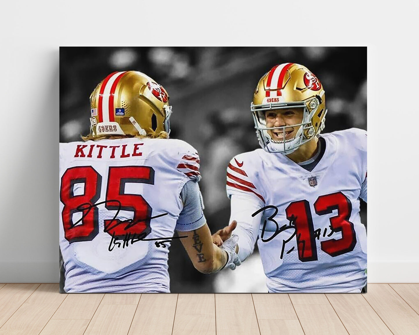 Purdy and Kittle - Niners Connection football wall art 16x20 Unframed Print
