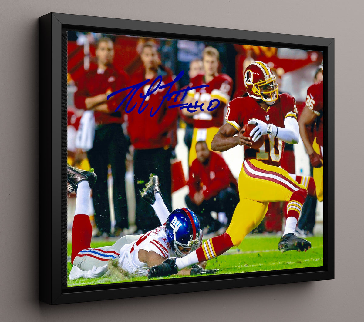 RGIII - Rookie Flash and Dash football wall art 16x20 Framed Canvas