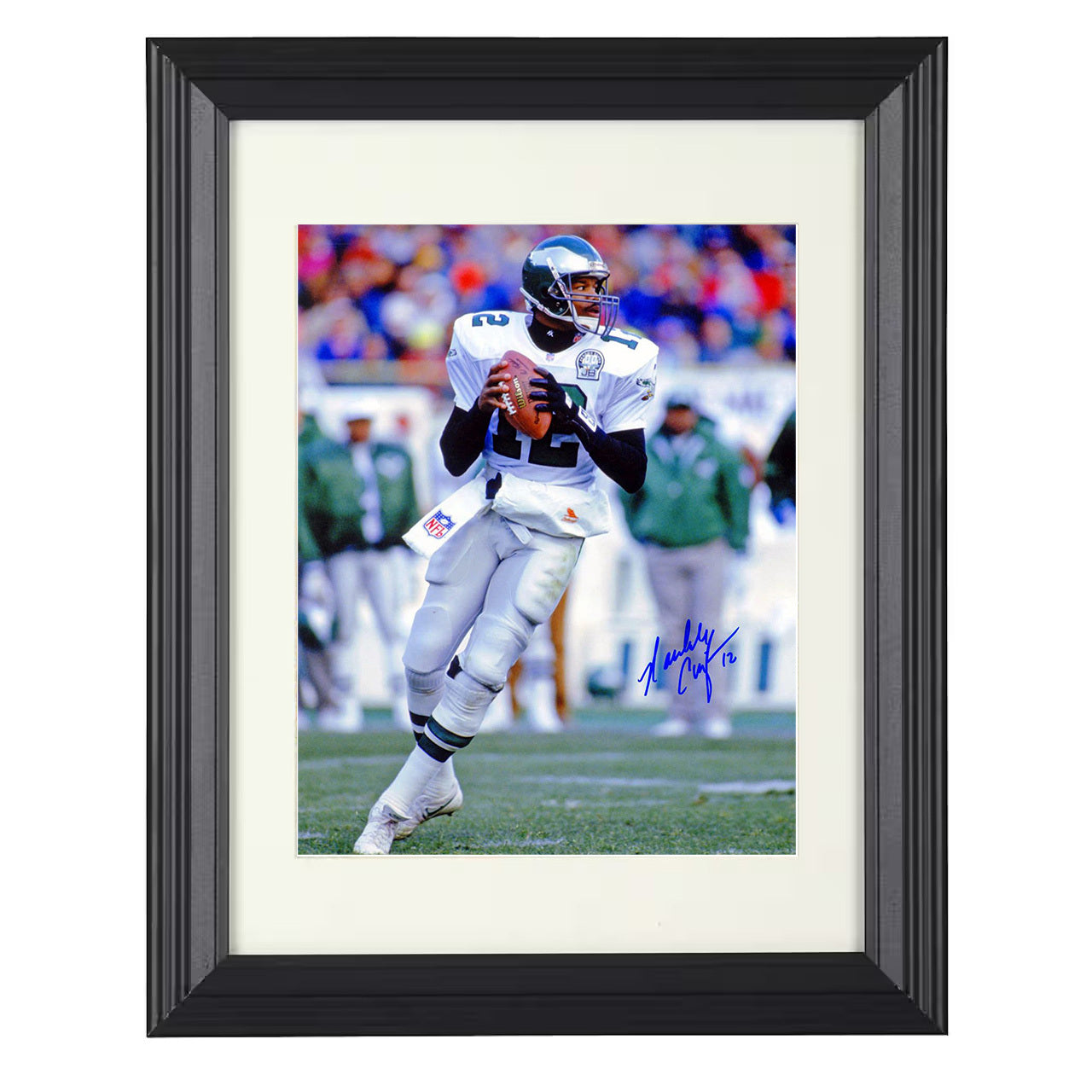 Randall Cunningham – Ultimate Weapon Image – 8x10 black beveled framed football wall art