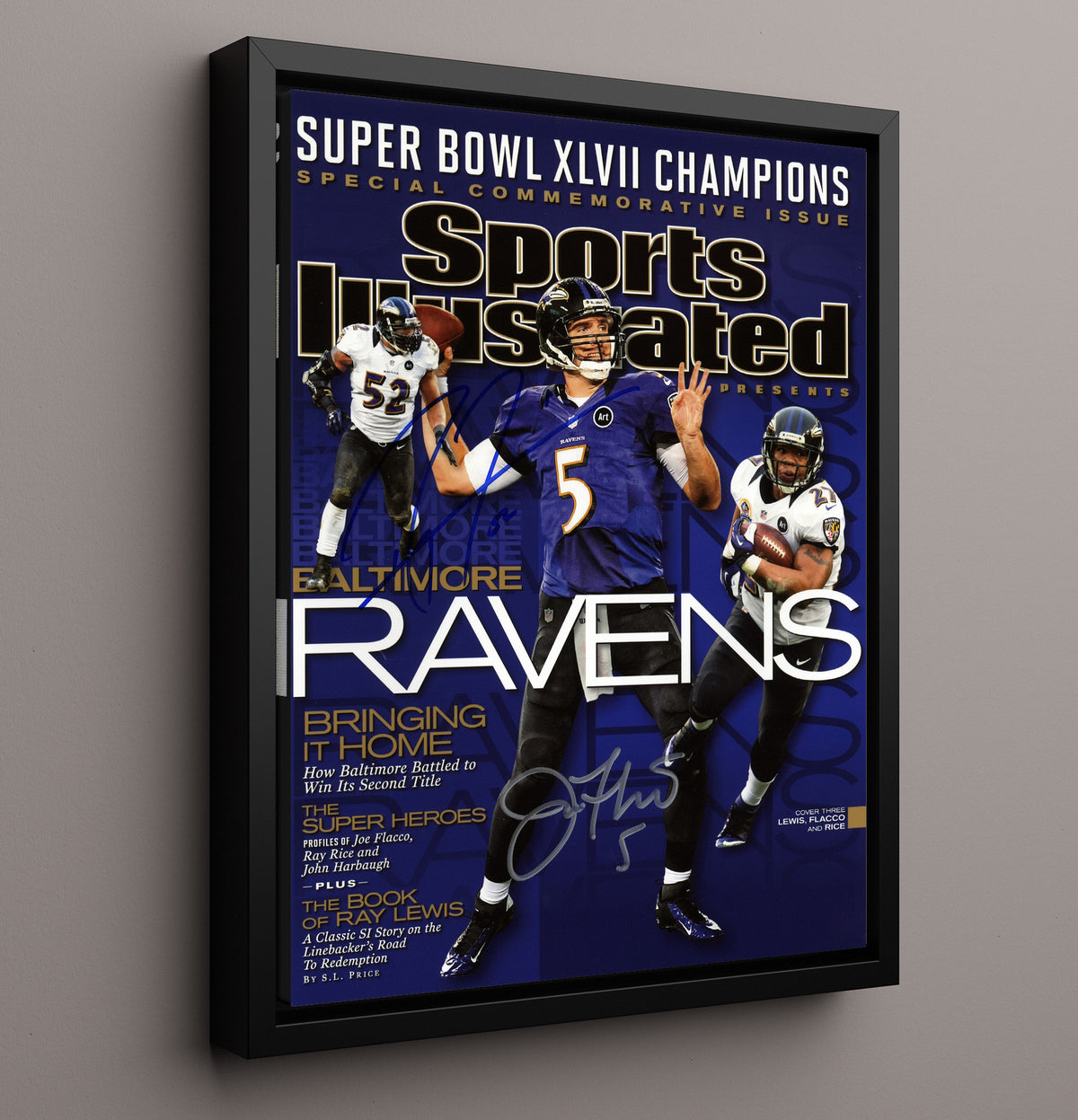 Ravens - Super Bowl XLVII Champs football wall art 16x20 Framed Canvas
