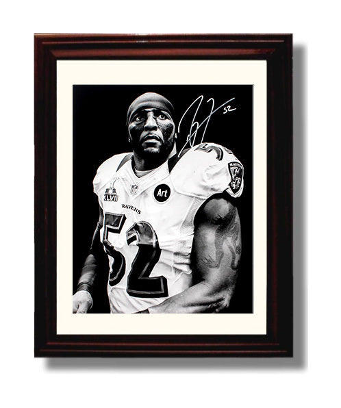 Ray Lewis - Baltimore football Linebacker Photograph football wall art 8x10 Beveled Frame