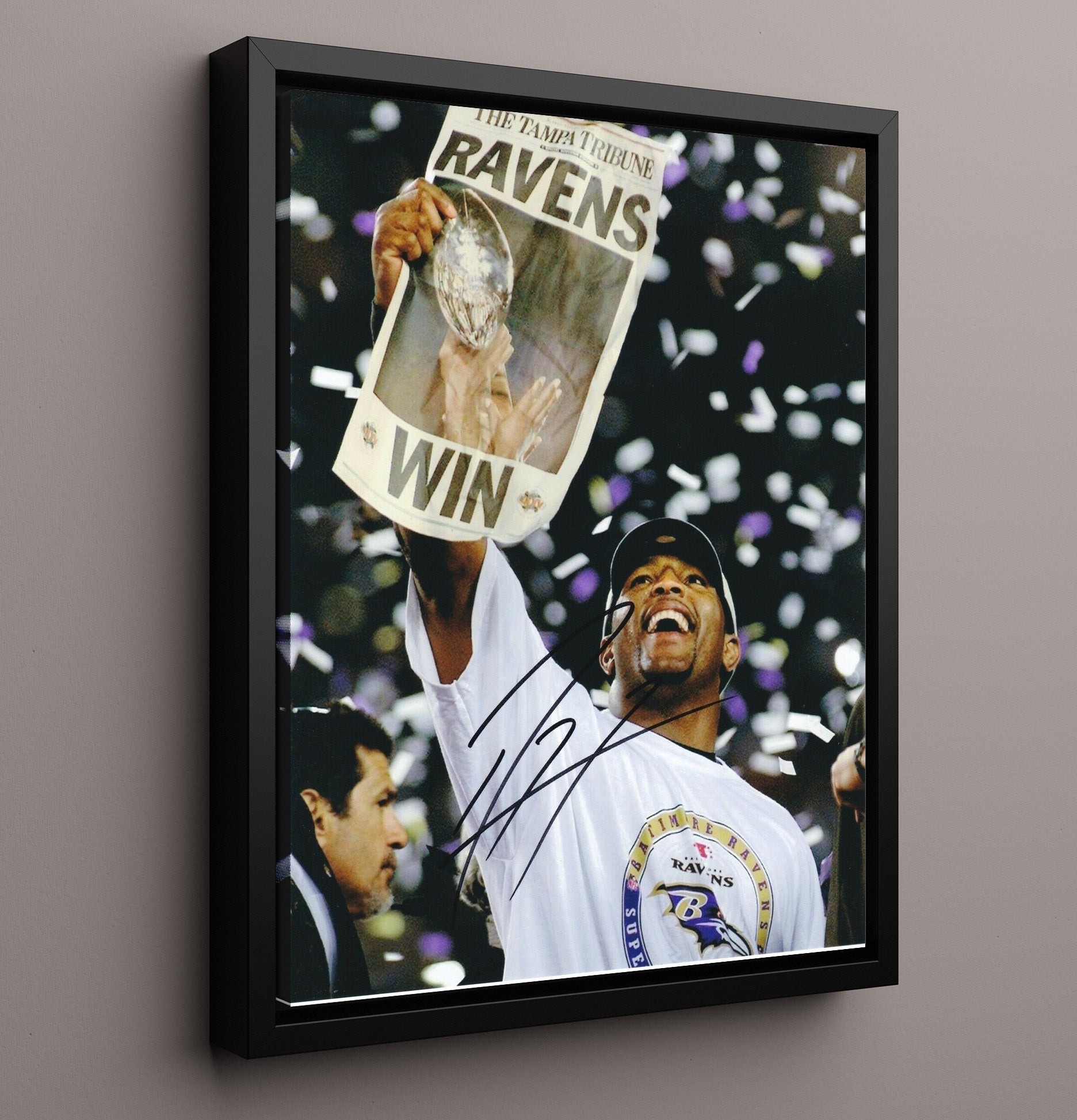 Ray Lewis - Dance of Dominance football wall art 16x20 Framed Canvas