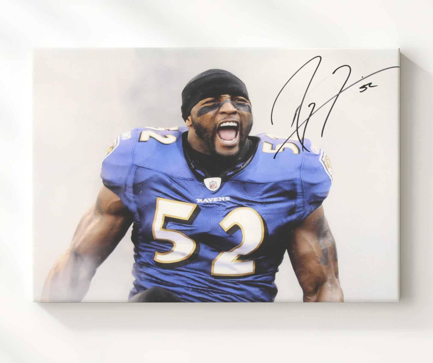 Ray Lewis - Fearless Roar of Baltimore football wall art 20x24 Canvas