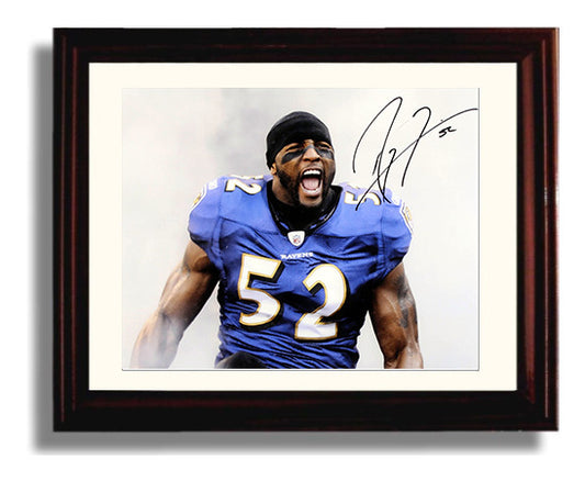 Ray Lewis - Fearless Roar of Baltimore football wall art 8x10 Beveled Frame