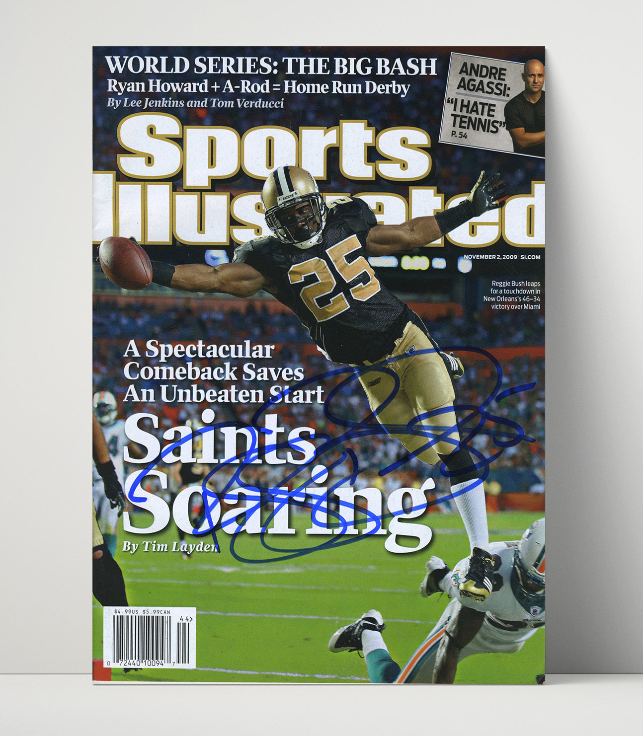 Reggie Bush - New Orleans Football Running Back 2009 SI Cover Saints Soaring Football Wall Art - football wall art print