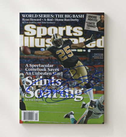 Reggie Bush - New Orleans football Running Back 2009 SI Cover Saints Soaring football wall art 20x24 Canvas