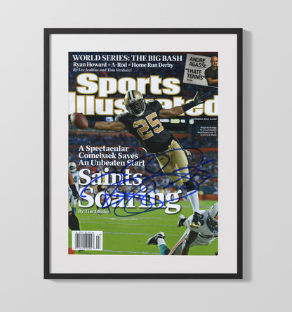 Reggie Bush - New Orleans football Running Back 2009 SI Cover Saints Soaring - Football Framed Print