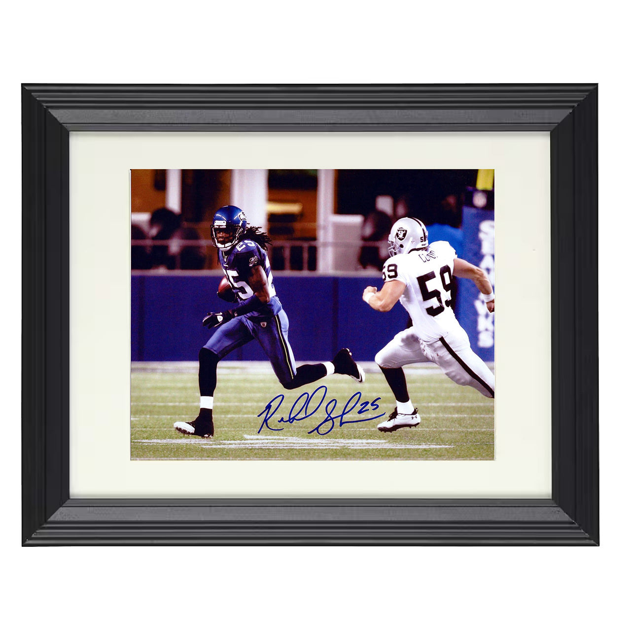 Richard Sherman – Seattle Defense Interception Return – 8x10 black beveled framed football wall art