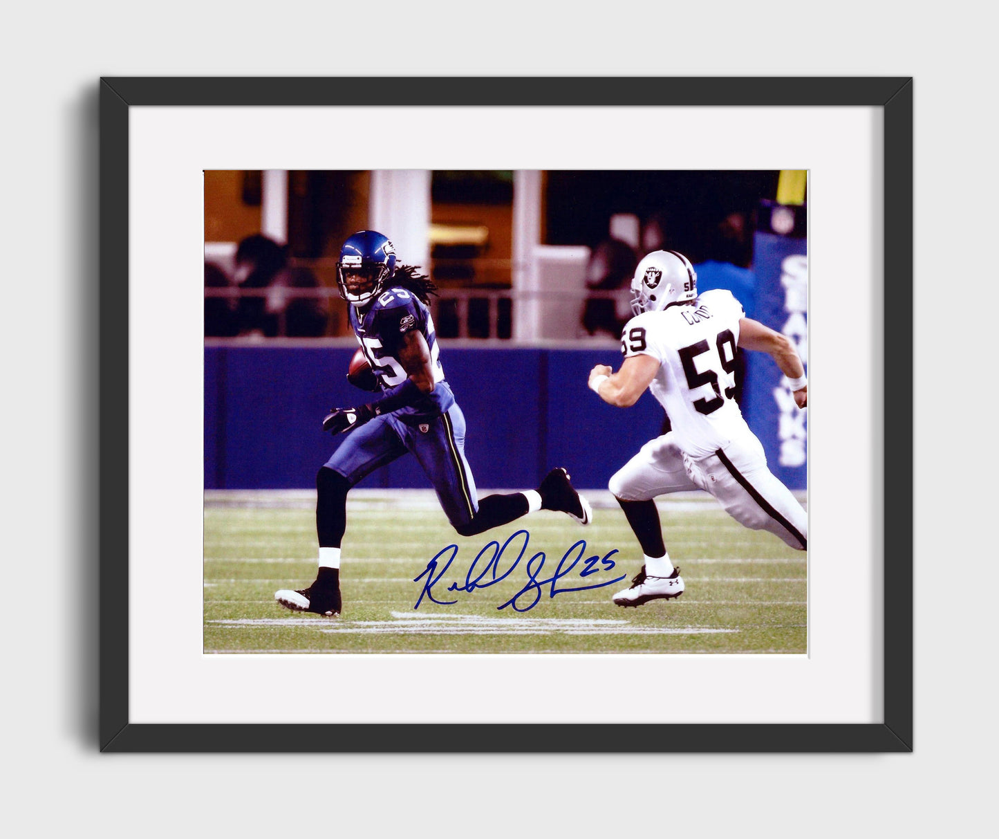 Richard Sherman - Seattle Football Defensive Back Running Interception Return Football Wall Art - football wall art print