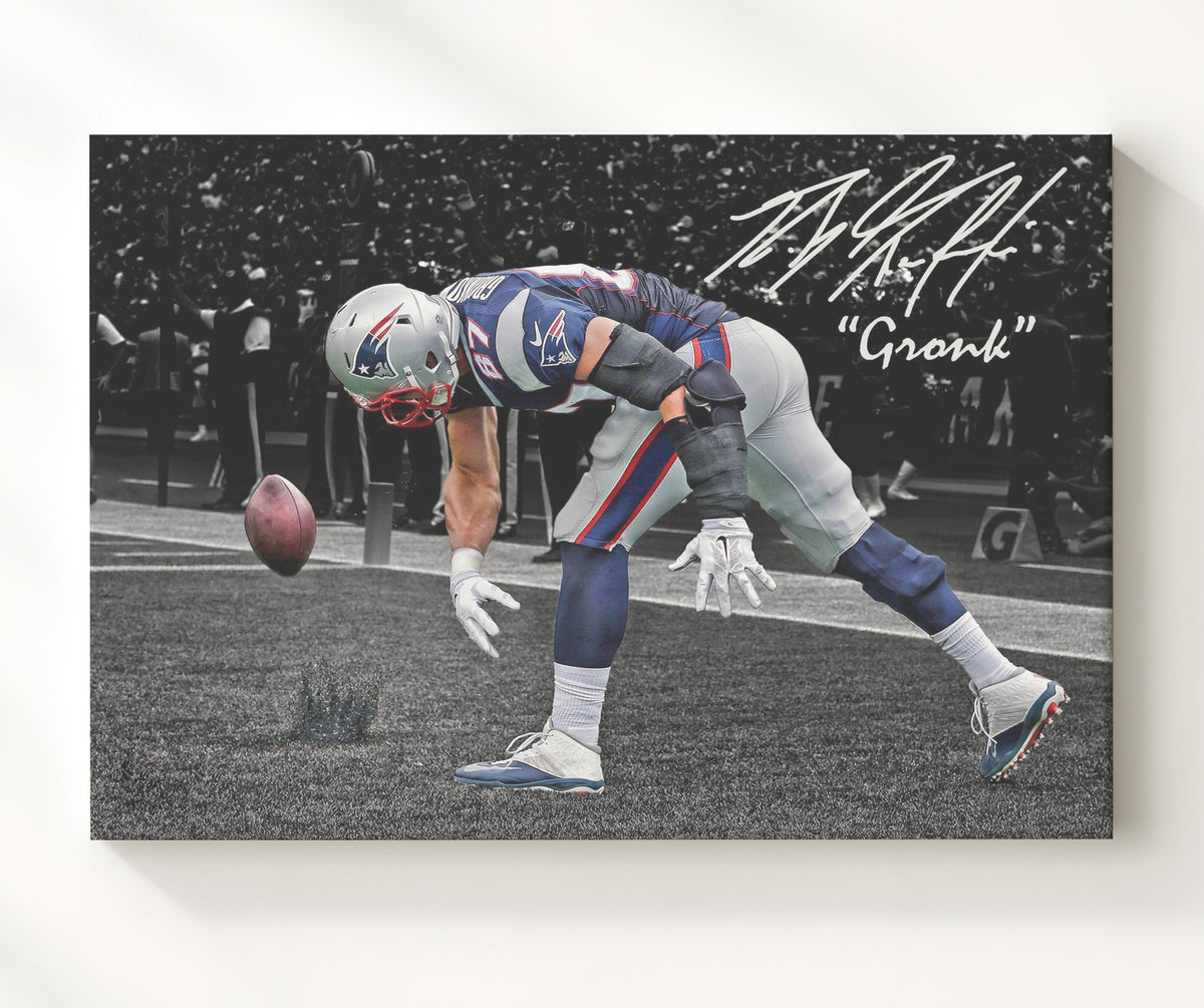 Rob Gronkowski - Iconic TD Spike football wall art 20x24 Canvas