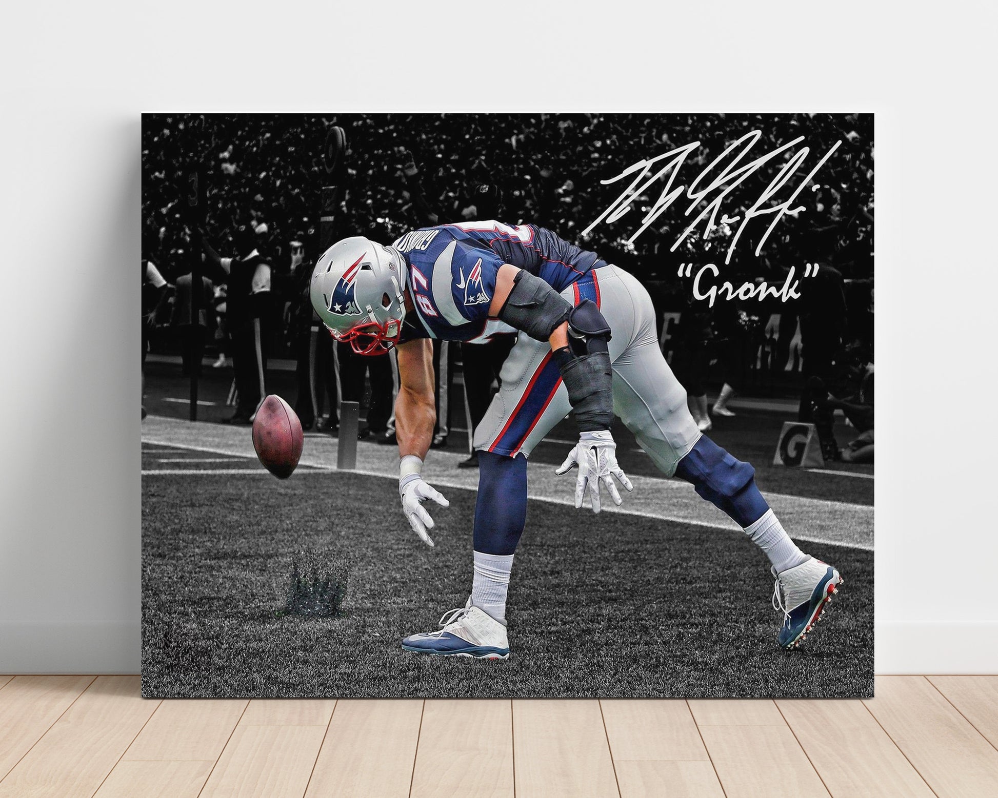 Rob Gronkowski - Iconic TD Spike football wall art 16x20 Unframed Print