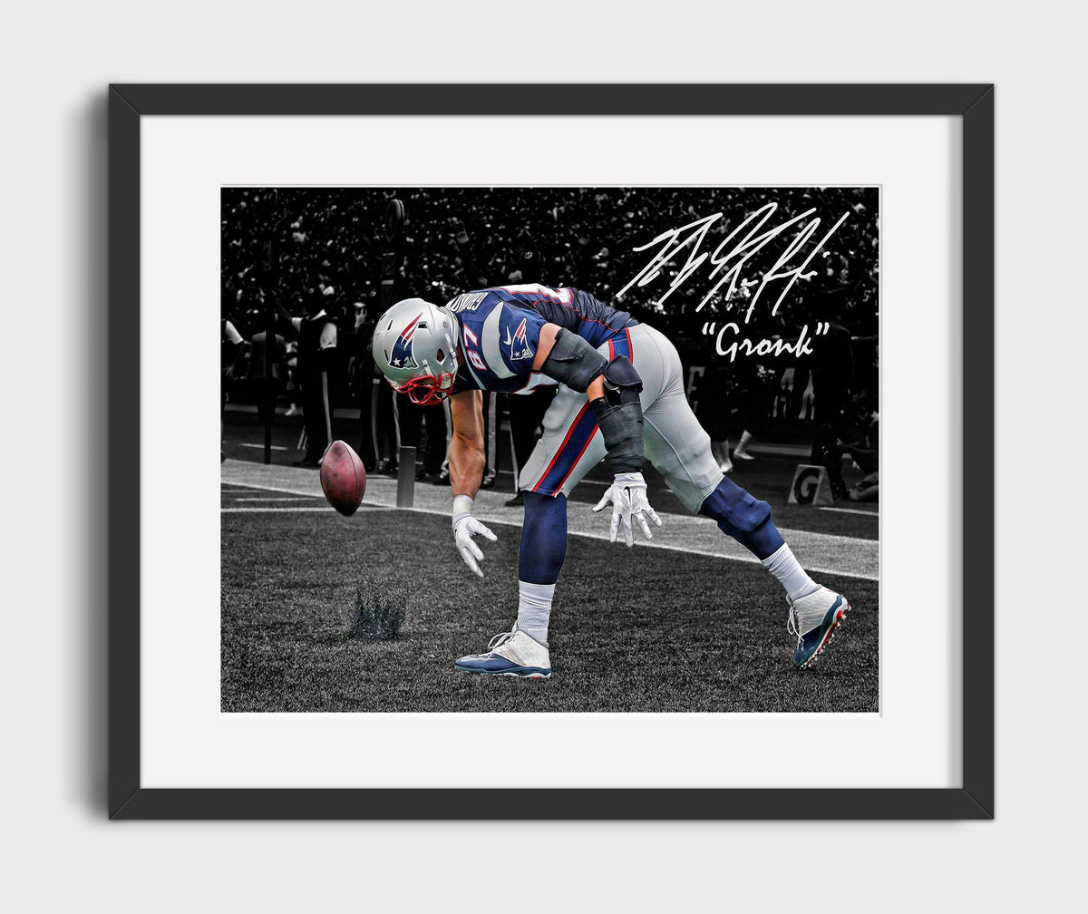 Rob Gronkowski - Iconic TD Spike football wall art 16x20 Gallery Frame