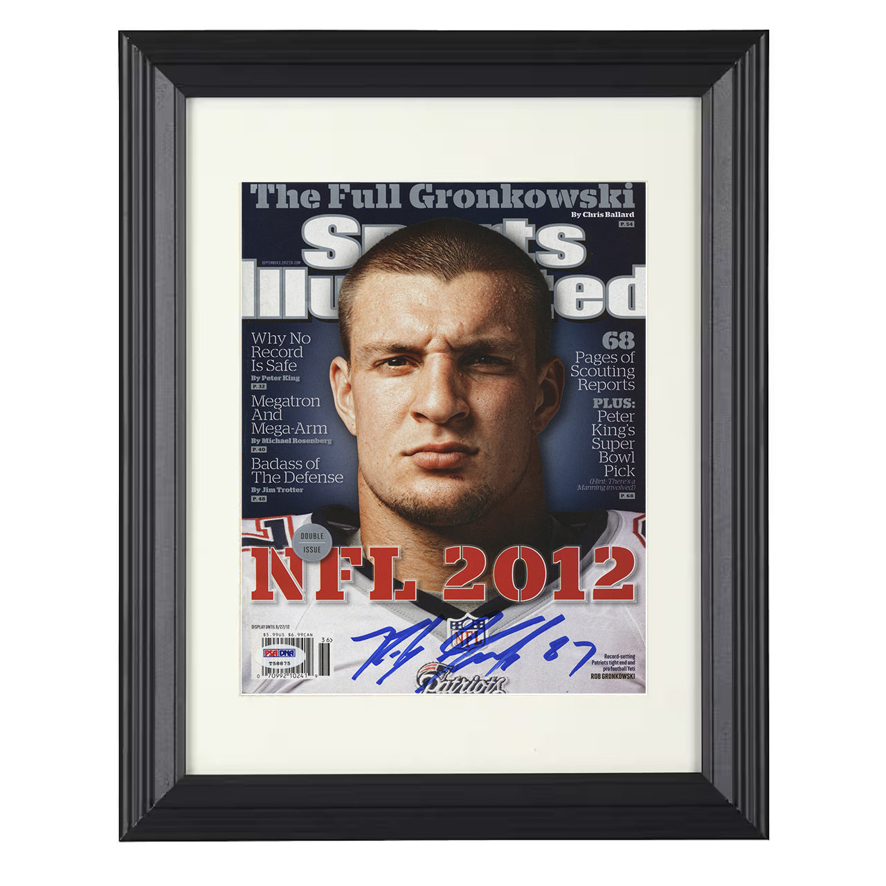 Rob Gronkowski – New England NFL Preview 2012 SI – 8x10 black beveled framed football wall art