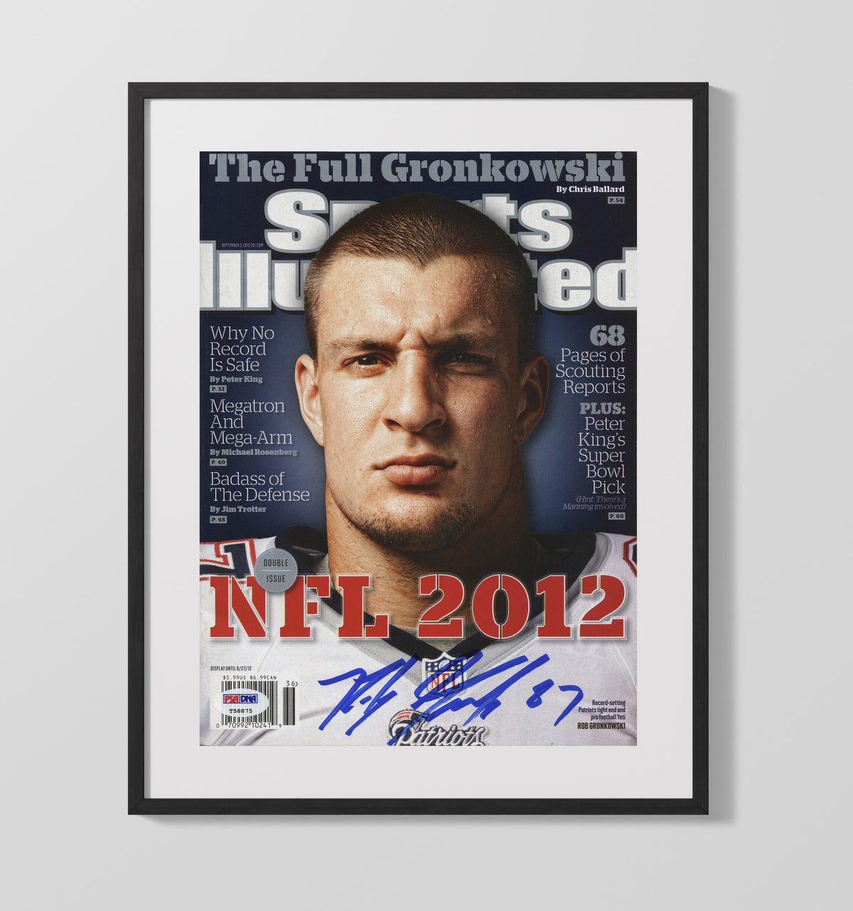 Rob Gronkowski - New England football The Full Gronkowski NFL Preview 2012 SI Cover football wall art 16x20 Gallery Frame