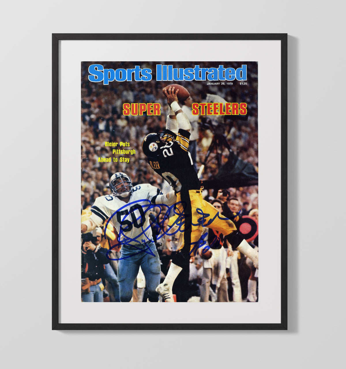 Rocky Bleier Super Bowl XIII - Steeler Grit football wall art 16x20 Gallery Frame