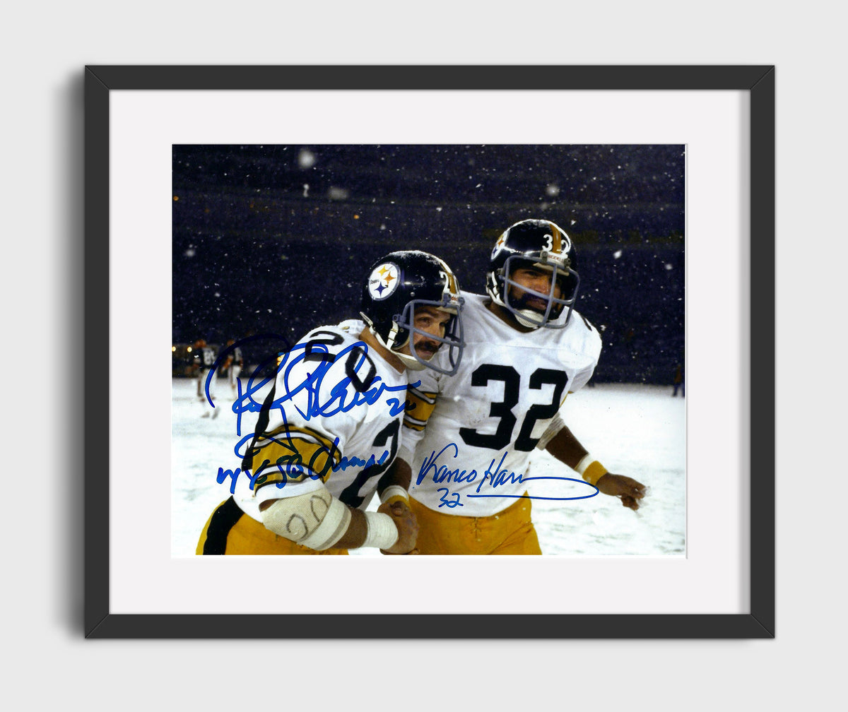 Rocky Bleier and Franco Harris - Pittsburgh Football Snow Game Brotherhood football wall art 16x20 Gallery Frame