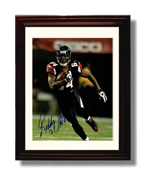 Roddy White - Atlanta football Receiver Running With Ball Downfield football wall art 8x10 Beveled Frame