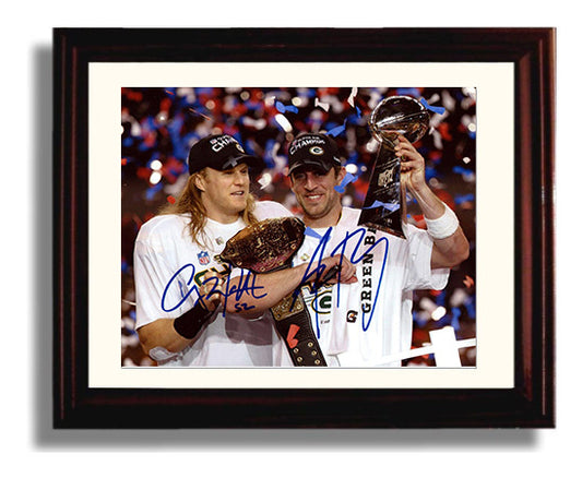Rodgers and Matthews Packers - Title Belt Champs football wall art 8x10 Beveled Frame