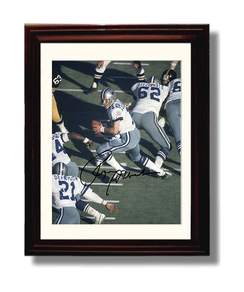 Roger Staubach - Captain America football wall art 8x10 Beveled Frame