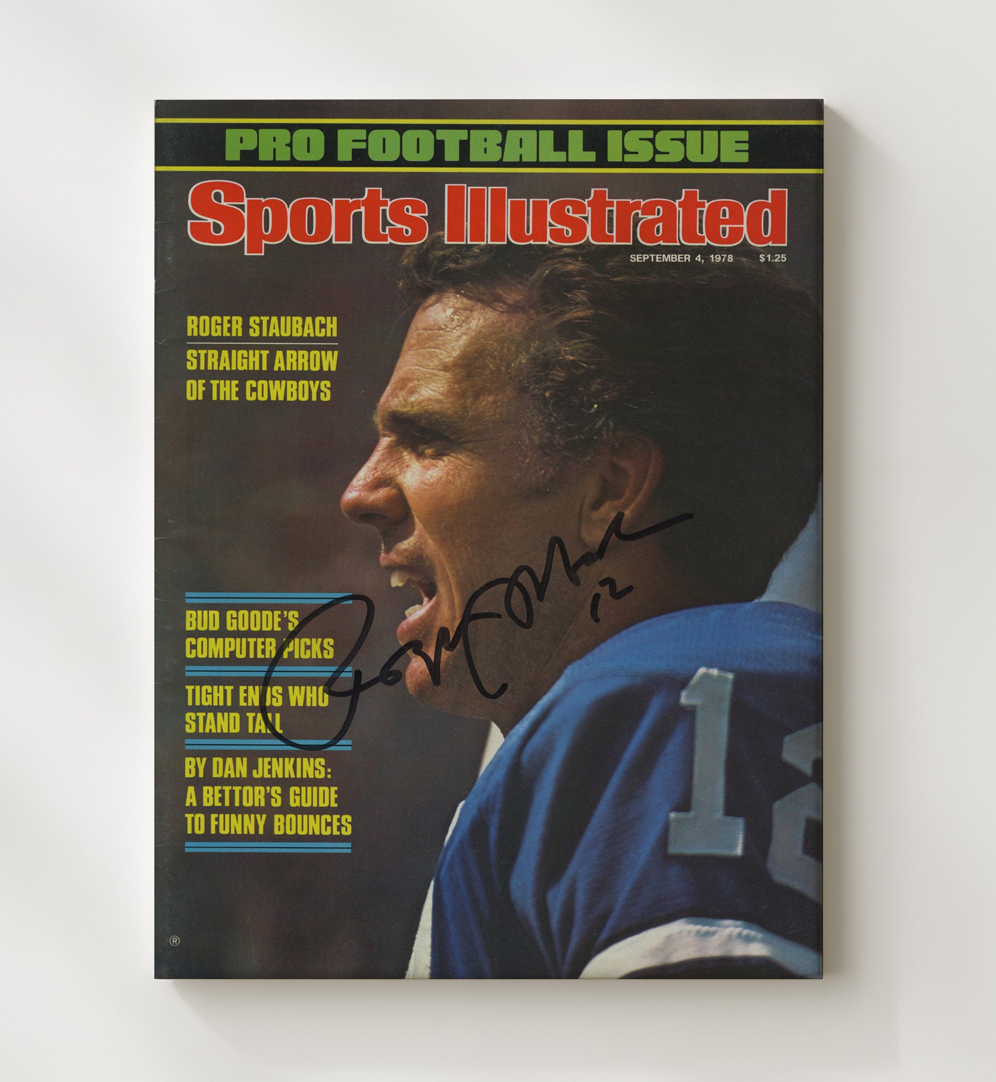Roger Staubach - Dallas football QB 1978 SI Cover Profile Pro Football Issue football wall art 20x24 Canvas