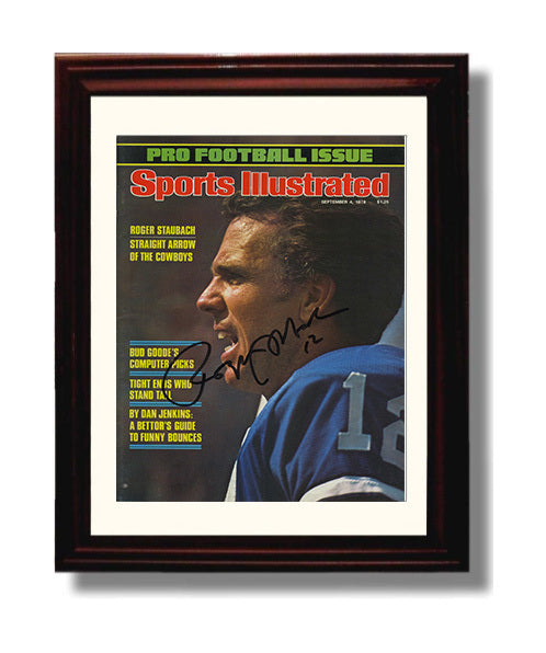 Roger Staubach - Dallas football QB 1978 SI Cover Profile Pro Football Issue football wall art 8x10 Beveled Frame