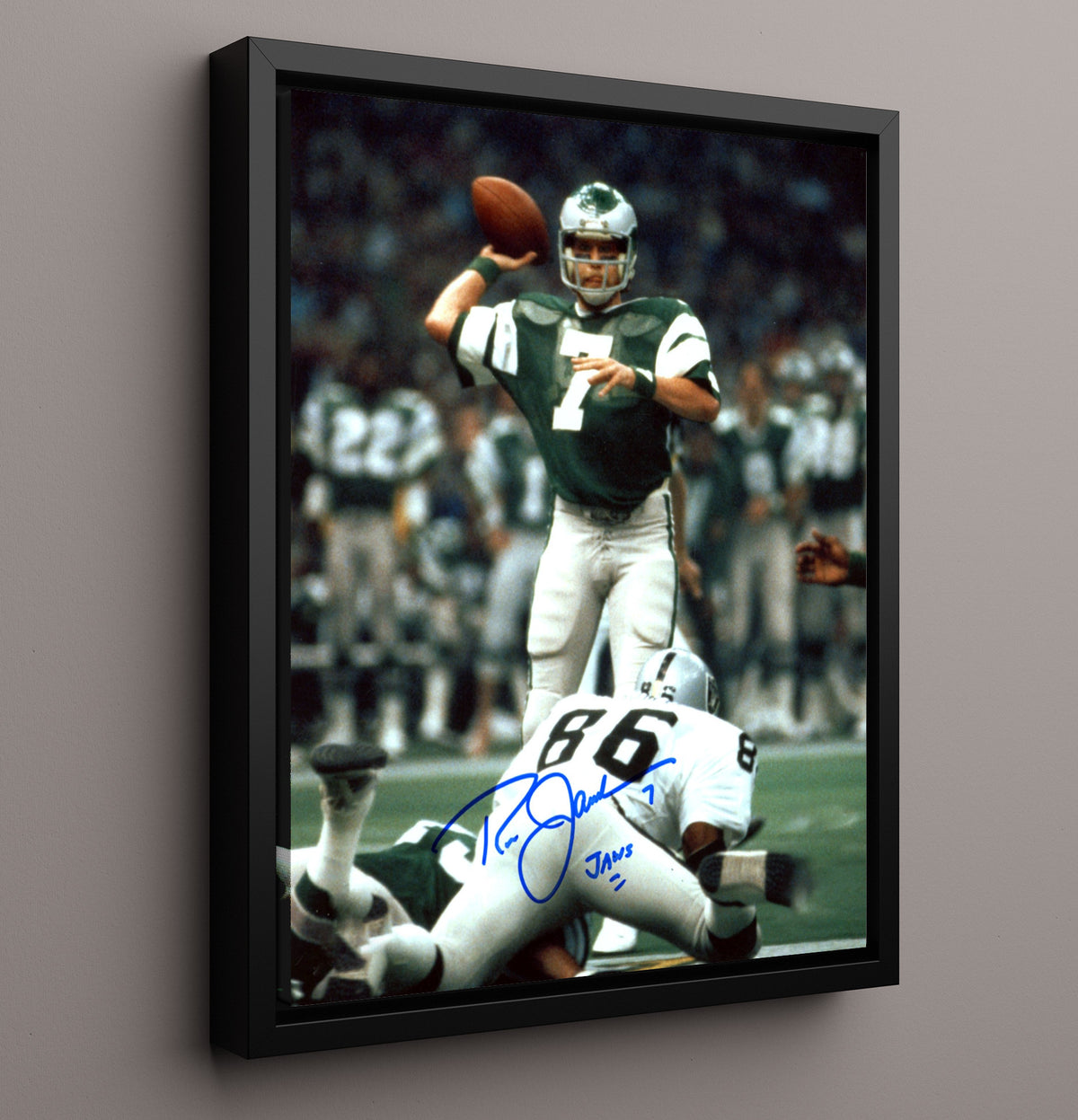 Ron Jaworski - Jaws In Action football wall art 16x20 Framed Canvas