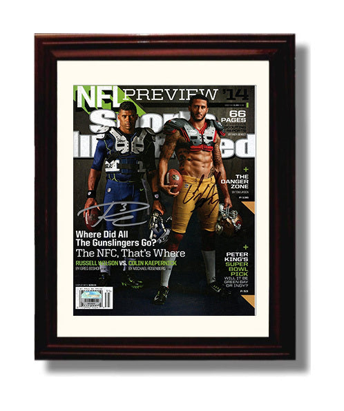 Russell Wilson - Seattle football QB 2014 SI Cover Gunslingers Preview football wall art 8x10 Beveled Frame