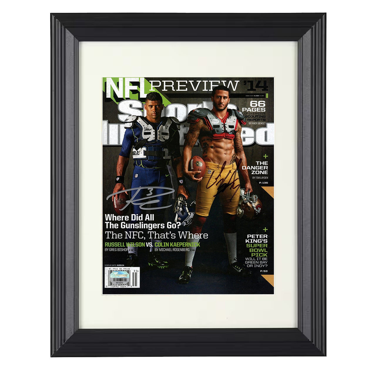 Russell Wilson – Seattle QB Gunslingers Preview 2014 SI – 8x10 black beveled framed football wall art