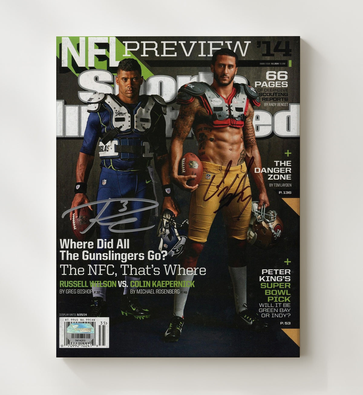 Russell Wilson - Seattle football QB 2014 SI Cover Gunslingers Preview football wall art 20x24 Canvas