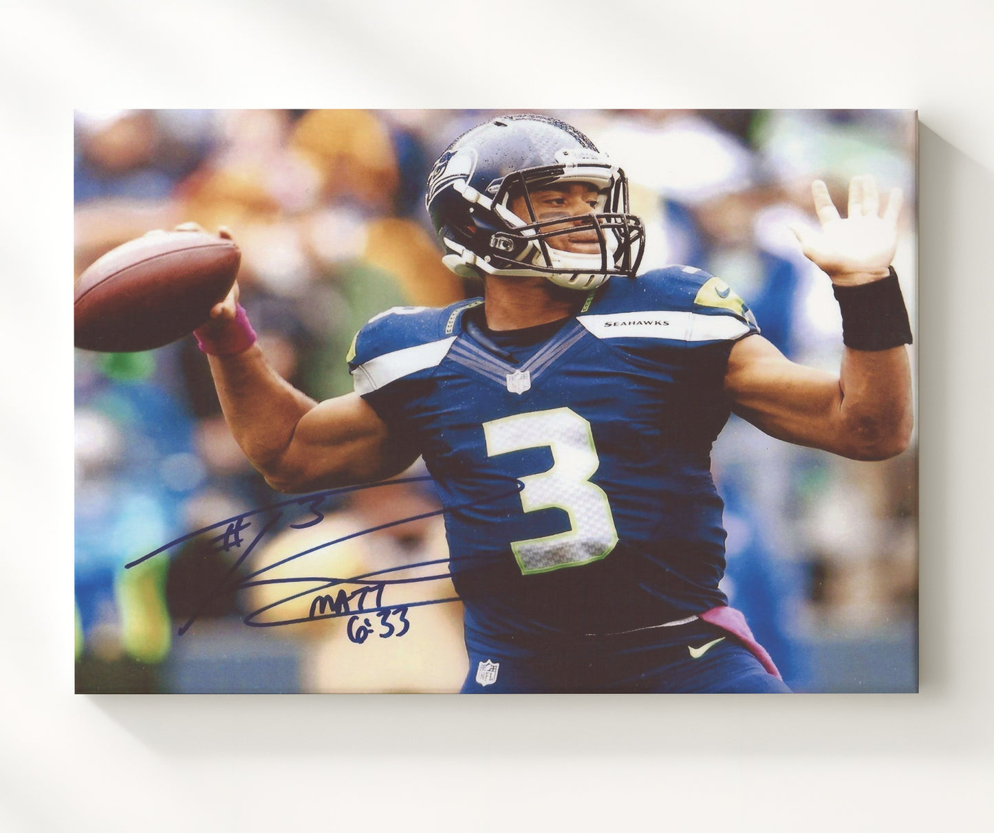 Russell Wilson Seahawks - DangerRuss in Action football wall art 20x24 Canvas