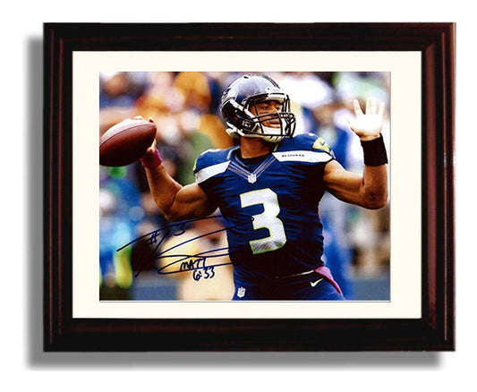 Russell Wilson Seahawks - DangerRuss in Action football wall art 8x10 Beveled Frame