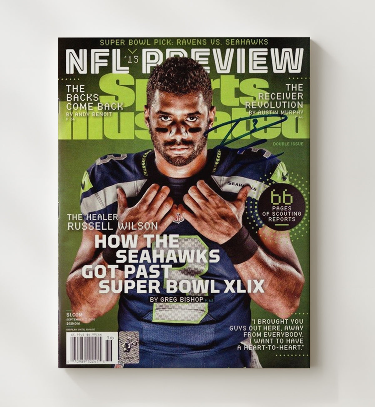 Russell Wilson Seahawks - Healer and Leader football wall art 20x24 Canvas